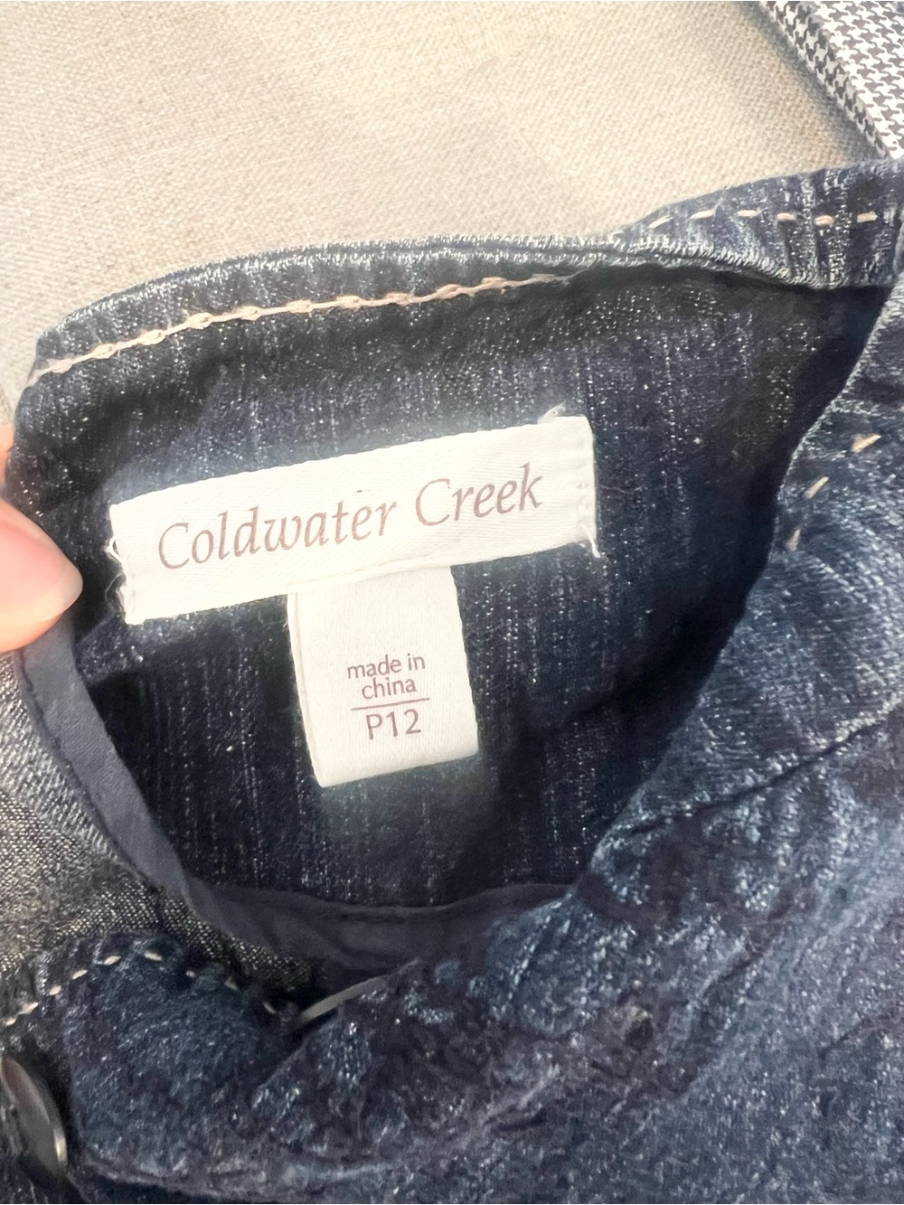 Coldwater Creek Blue Embroidered Band-Collar Denim Jacket Small - Picture 5 of 5
